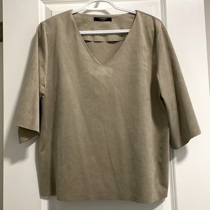 Suede Fabric Oversized Shirt
